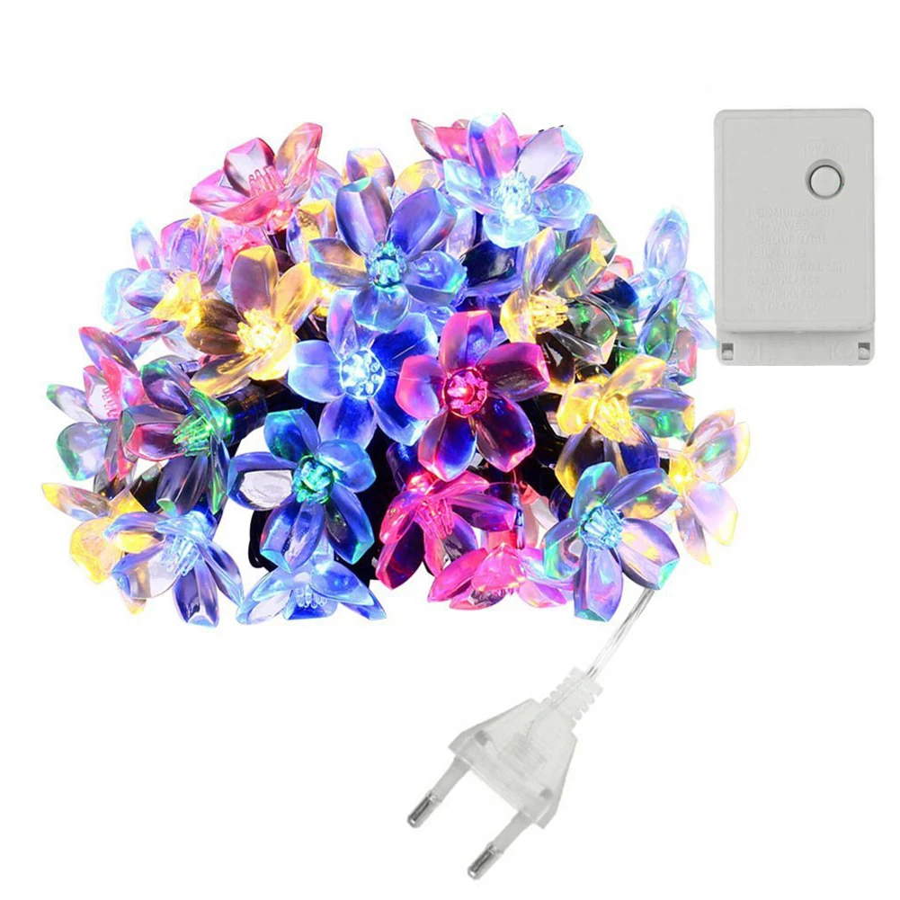 

String Garden Path Landscape Lights Battery Powered Waterproof Cherry Blossom Fairy Light 10m 100 LED Lights