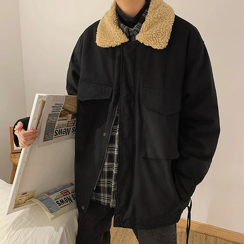 Зимняя мужская Рабочая грузовая одежда Outerwaer свободная Толстая хлопковая