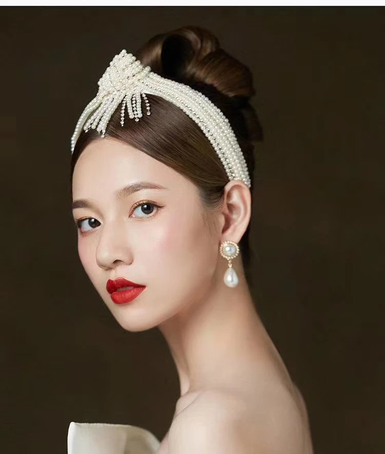 

Handmade Pearls Bridal Hairbands bridal Head Wear Wedding Hair Accessory
