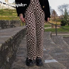 Rapcopter синий плед брюки y2k в ретро-стиле женские свободные широкие брюки с высокой талией джоггеры 2021 в уличном стиле, с клетчатым узором, размер: от 90s новый