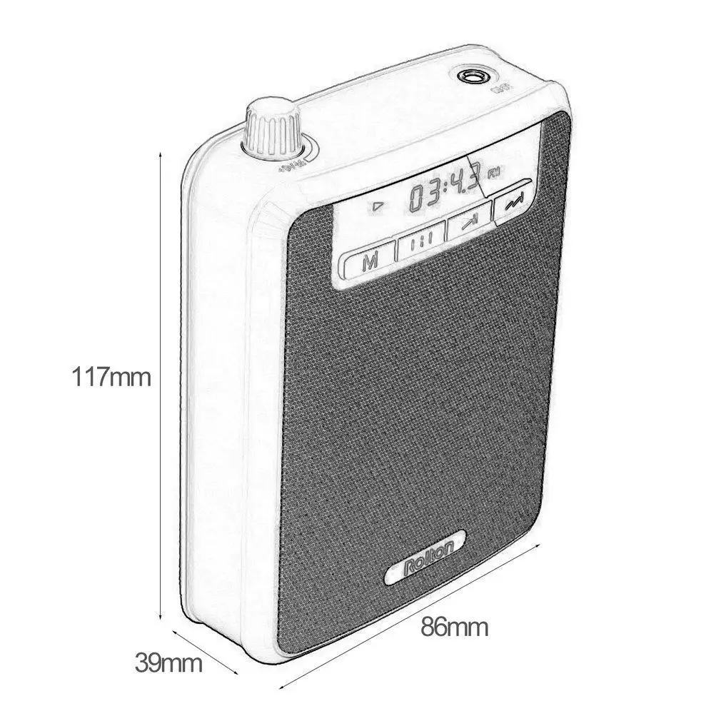 

Rolton K300 Portable Voice Amplifier Teaching Microphone Waist Band Clip L