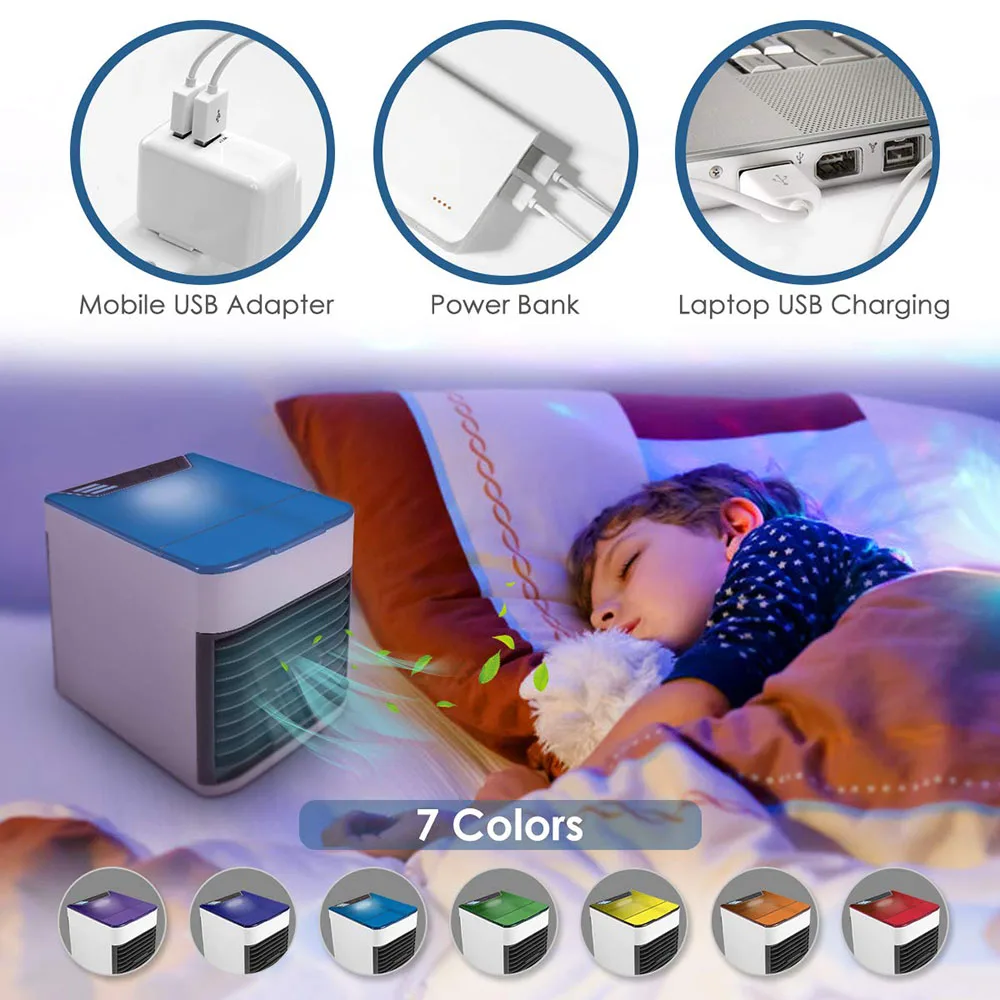 Портативный кондиционер 7 цветов мини Usb удобный воздушный кулер цифровой