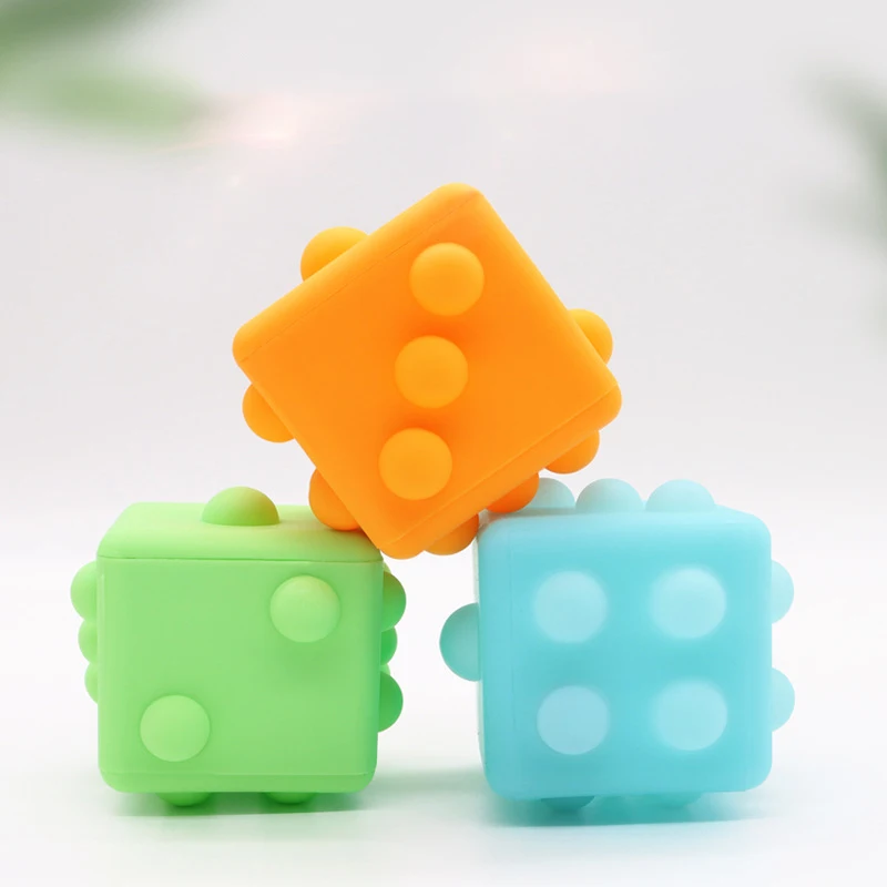 

2022 New 3D Decompression Ball Cross-border Silicone Decompression Toy Rodent Control Pioneer Square Pinch Music Toy Gift