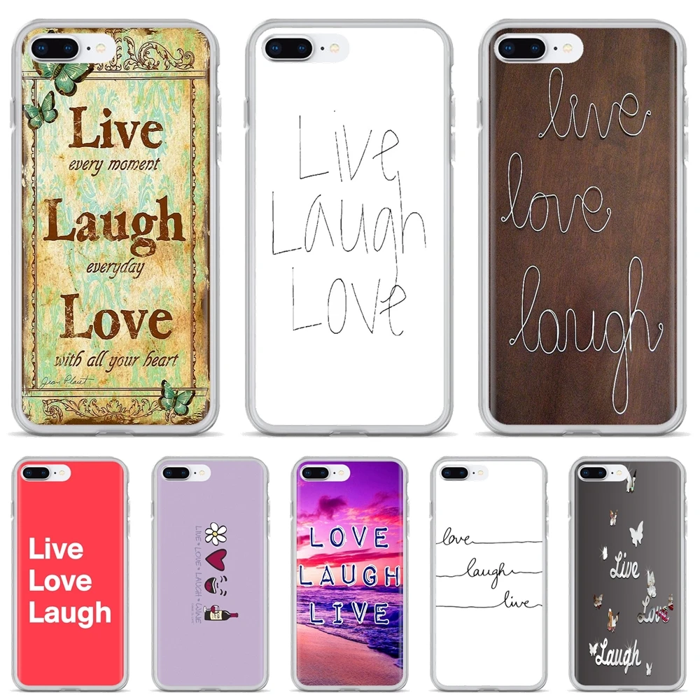 

Soft Cover For iPhone iPod Touch 11 12 Pro 4 4S 5 5S SE 5C 6 6S 7 8 X XR XS Plus Max 2020 Love. Laugh. Live Life Quote Print
