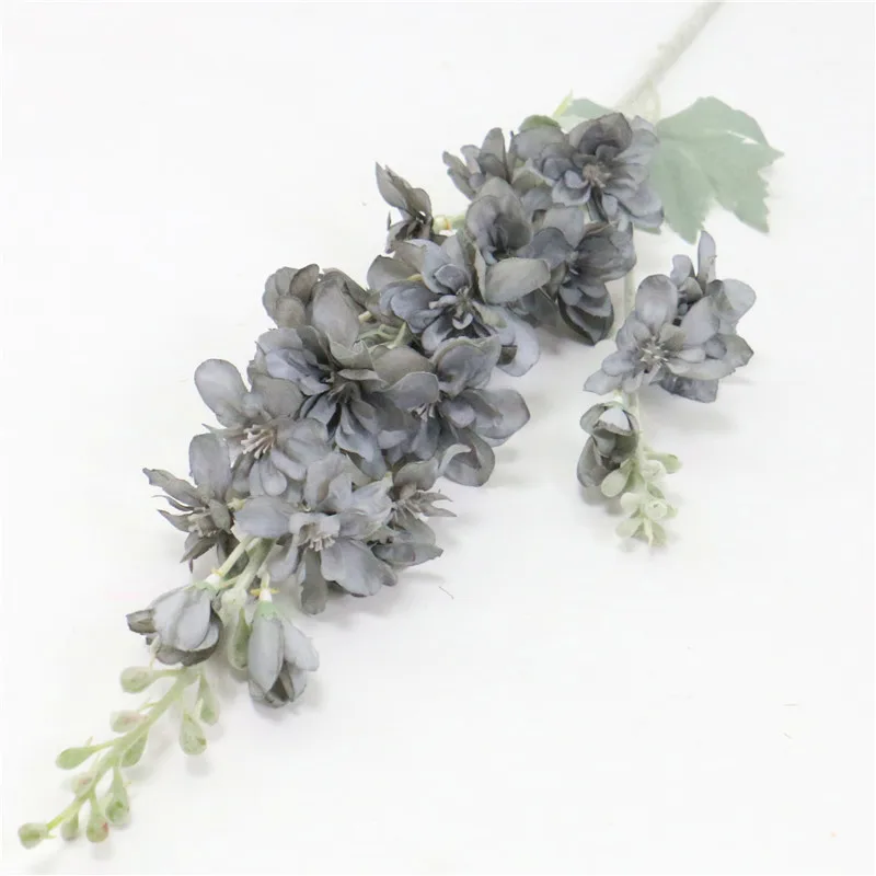 87 см фиолетовый delphinium DIY букет орхидей Шелковый гиацинт Континентальный Искусственные цветы Свадебные, домашние, вечерние, рождественские украшения - Цвет: Серый