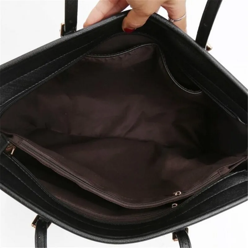 

Bag Fashion Women Leather Handbag Brief Shoulder Bags Black White Large Capacity Luxury Handbags Tote Bags Designer Bolsos