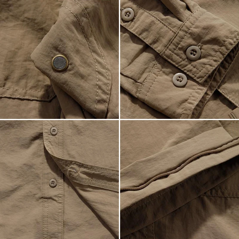 

2021 Army Men's Summer Tactical Shirt Quick Dry Shirt Removable Long Sleeve Breathable Uv Protection Military Style Shirt Male