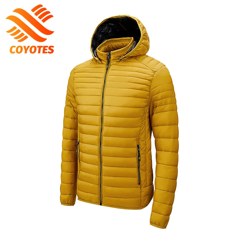 COYOTES Men Winter Brand Warm Waterproof Thick Jacket Parkas Coat Men New Autumn Windproof Detachable hat Slim Parkas Jacket Men