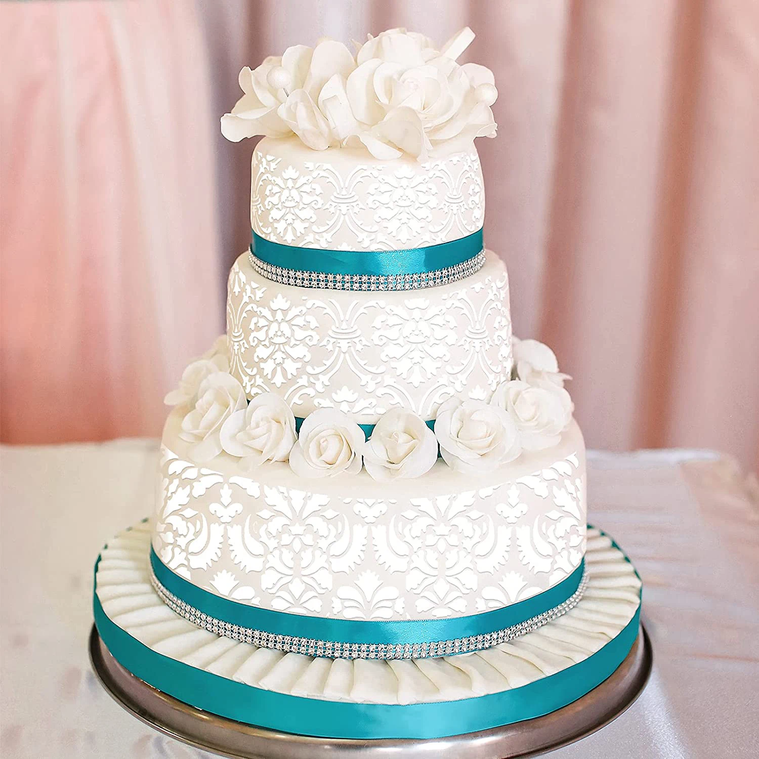 

Floral Lace Stencil Wedding Cake Design Plastic Template Mold Painting Stencil Decorative Flower Edge Bottle Fondant Tools