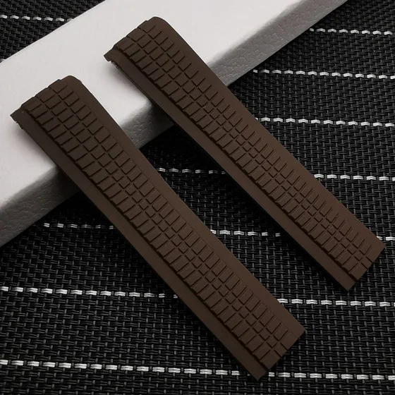 Brown strap Высокое качество 21 мм черный коричневый синий оранжевый зеленый силиконовый резиновый ремешок для часов для Patek Aquanaut philpe для 5167R ремешок - Цвет ремешка: Brown strap