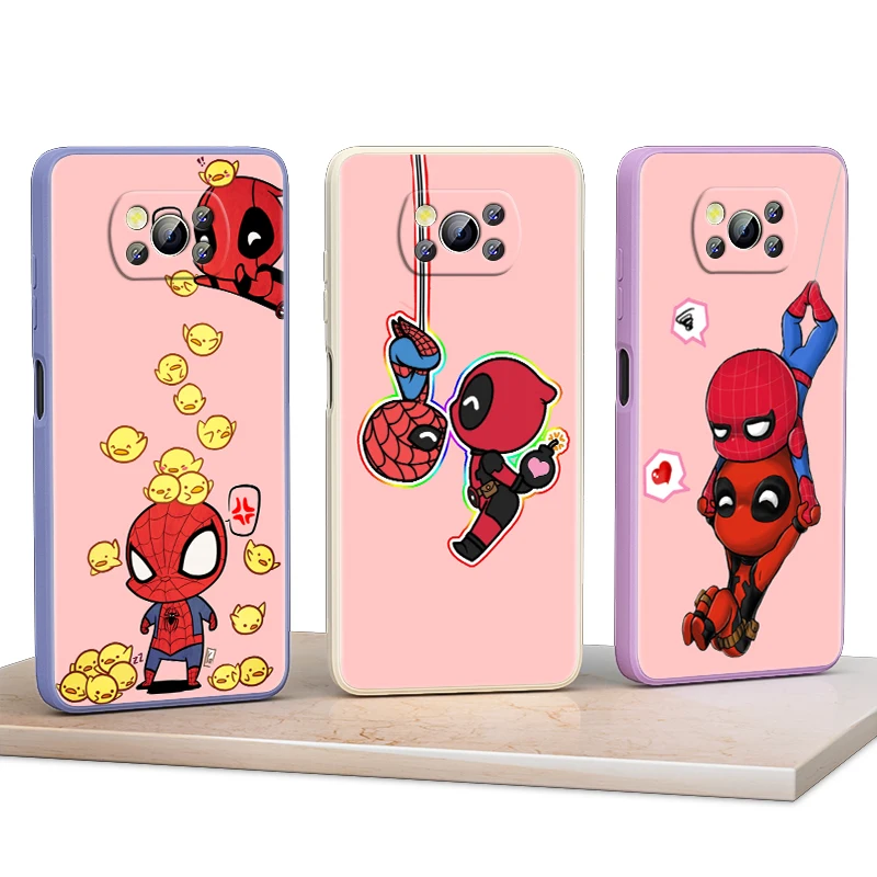 

Avengers Marvel Cute Pattern For Xiaomi POCO F3 11T Mix4 10S X2 10 M2 M3 Lite F3 Pro 5G Liquid Silicone Soft Cover Phone Case