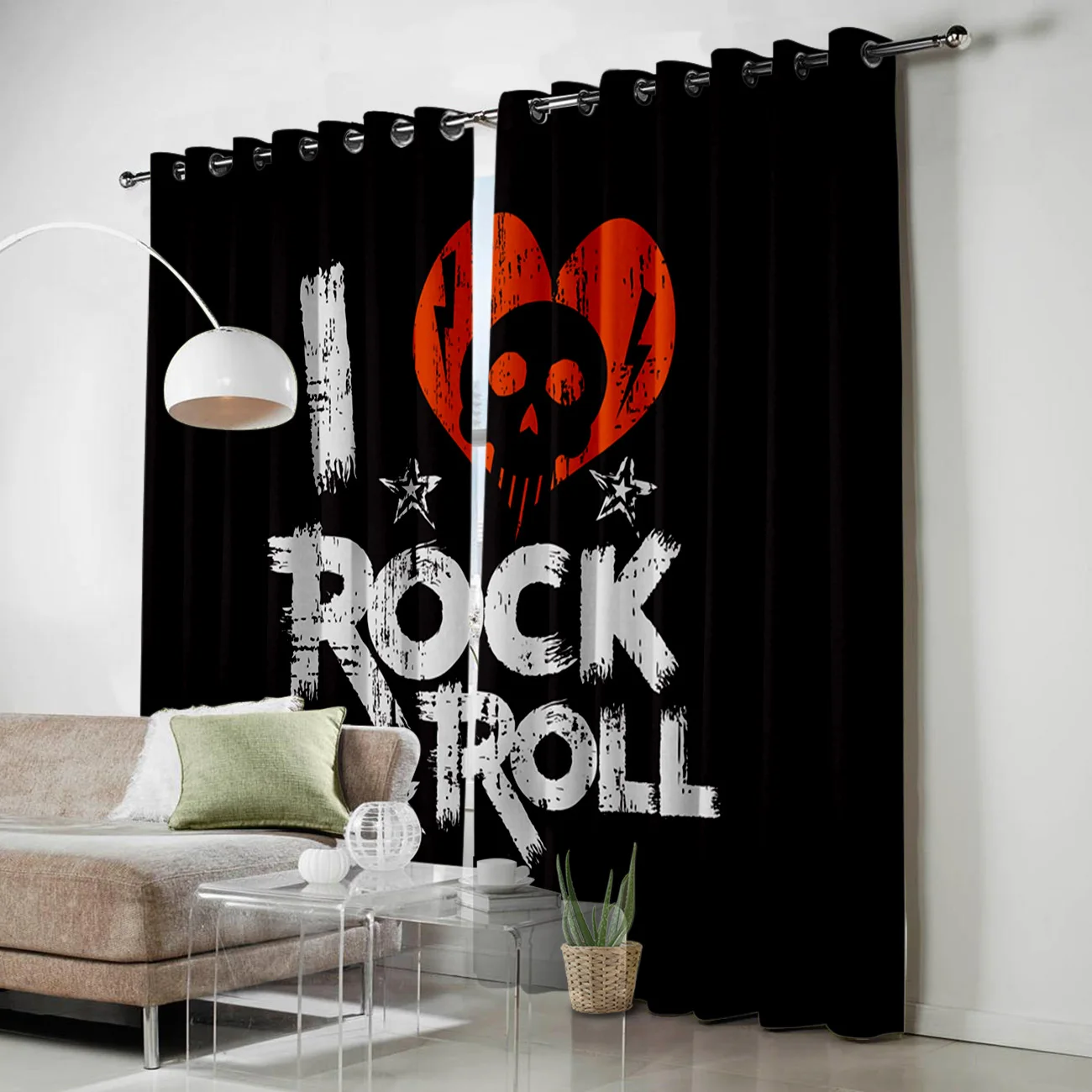 I Love Rock N Roll занавески на окна в стиле ретро для вечеринки декоративные шторы