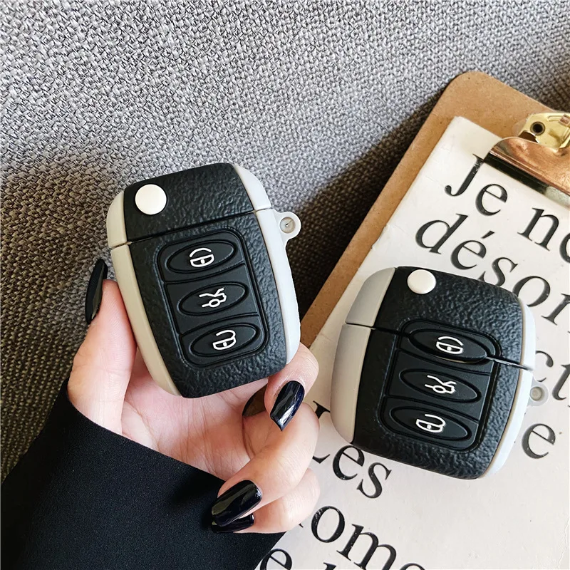 

Cartoon Cute car key Case For Apple Airpods 1 2 Pro case Silicone Earphone Cover Headphone Wireless charging case Protective box