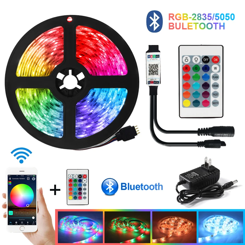 

LED Lighting Waterproof RGB LED Strip Lights 5050SMD 2835 Wifi Flexible Ribbon Tape Diode DC 12V Contro Bluetooth 5M 10M 20M 15M