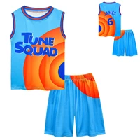 space 2 jam jersey kids james cosplay costume tune squad basket shirt vest shorts set summer basketball uniform sports suit