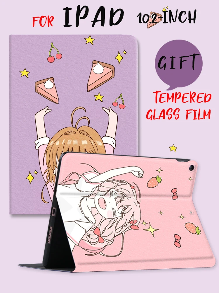 Синий мраморный мультяшный девушка оранжевый умный флип-кейс для планшета iPad 7-го поколения 10,2" 2019 года чехол для планшета 10,2" мягкая задняя панель автоматический сон.