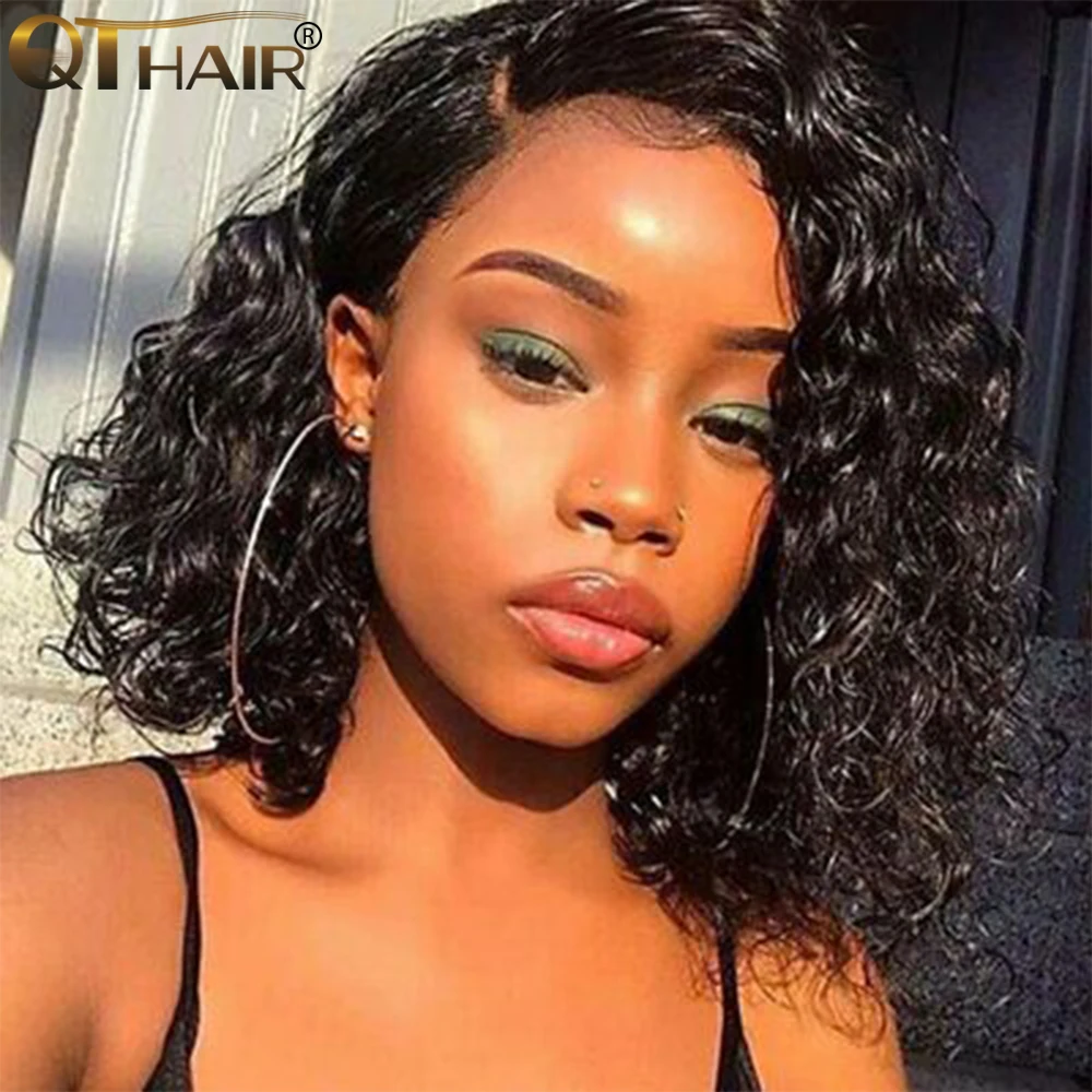 QT бразильские человеческие волосы 13x4 предварительно отобранные глубокая волна
