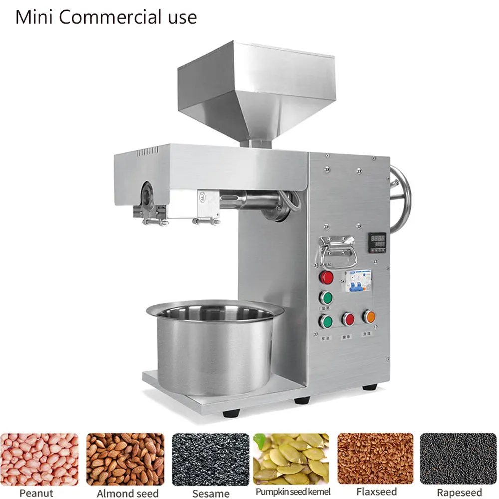 

Automatic Hot Cold Press Oil Extractor Presser Commercial Peanut Sesame Nut Linseed Oil Press Machine High Oil Extraction Rate