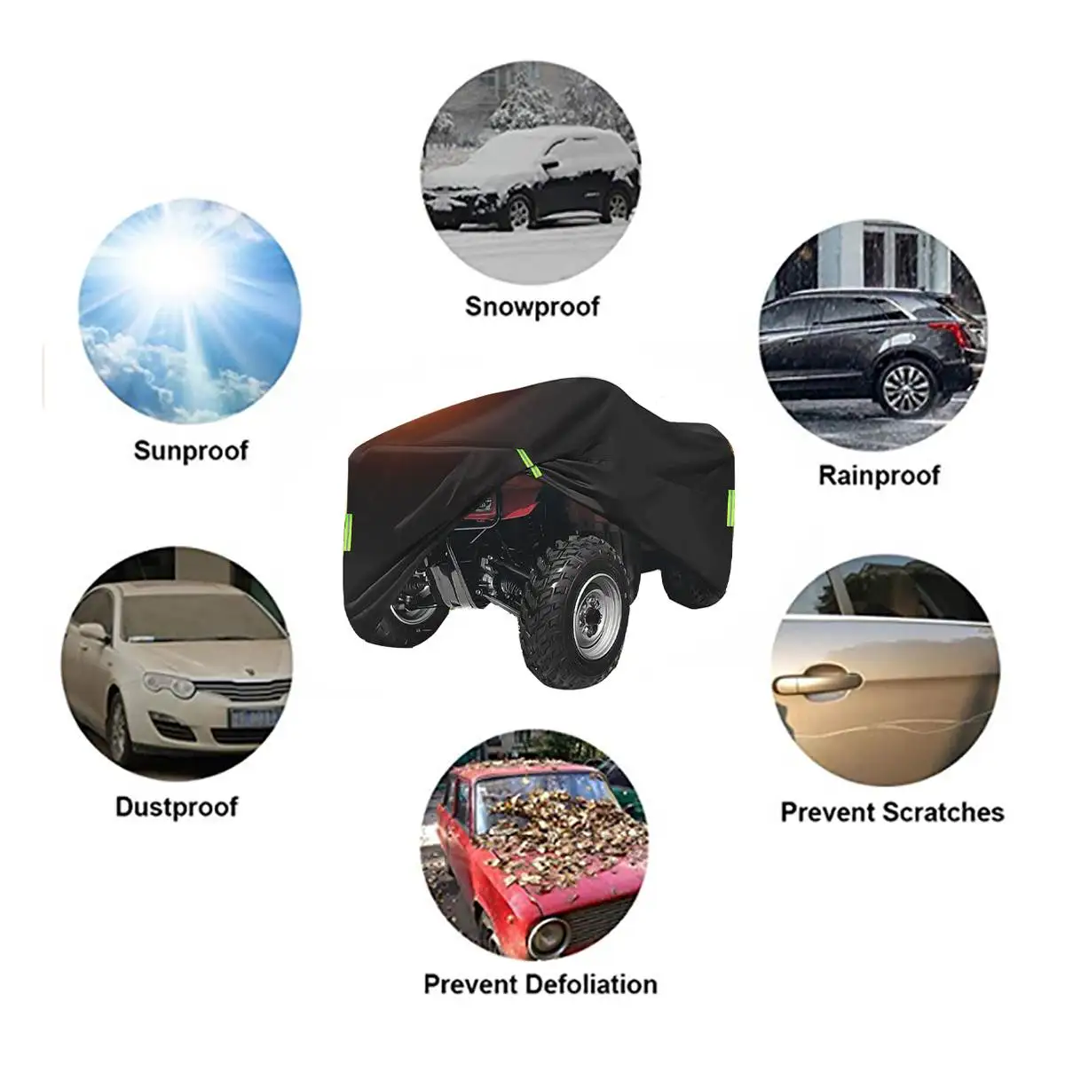 

New 190T winter Quad Bike ATV Cover Universal Waterproof Anti UV Motorcycle Cover Scooter Kart Anti Snow Cover