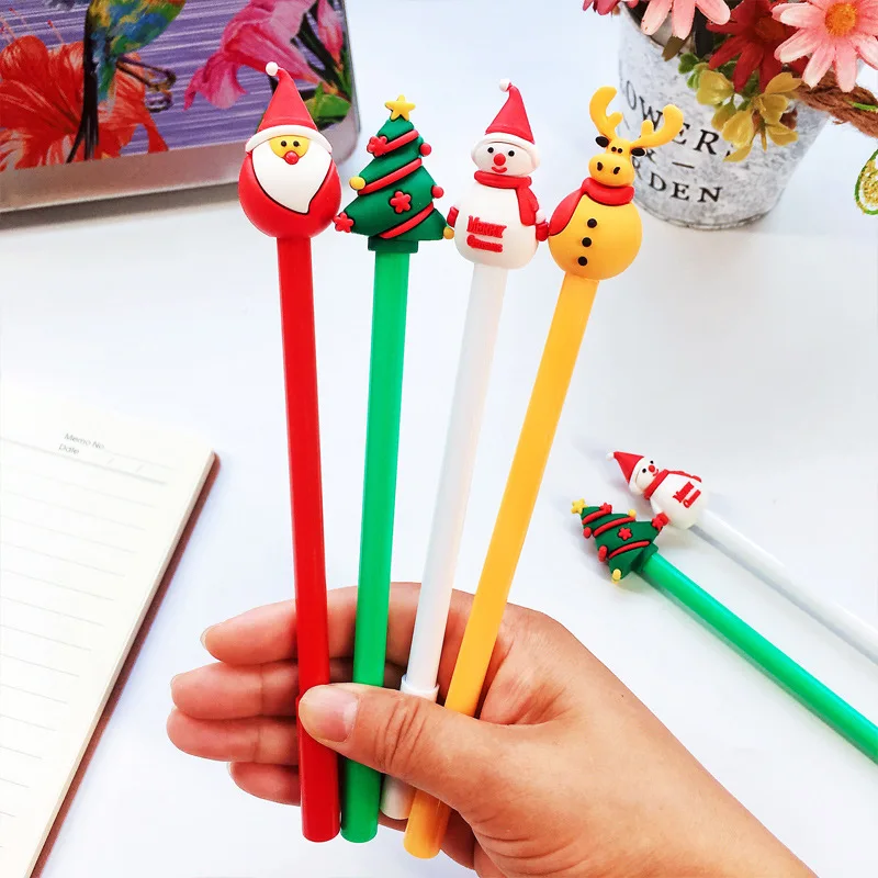 

36 pcs/set Kawaii Santa Claus Cute Elk Snowman Gel Pen Student Drawing Writing Office school Creative Christmas Gift Black Pen
