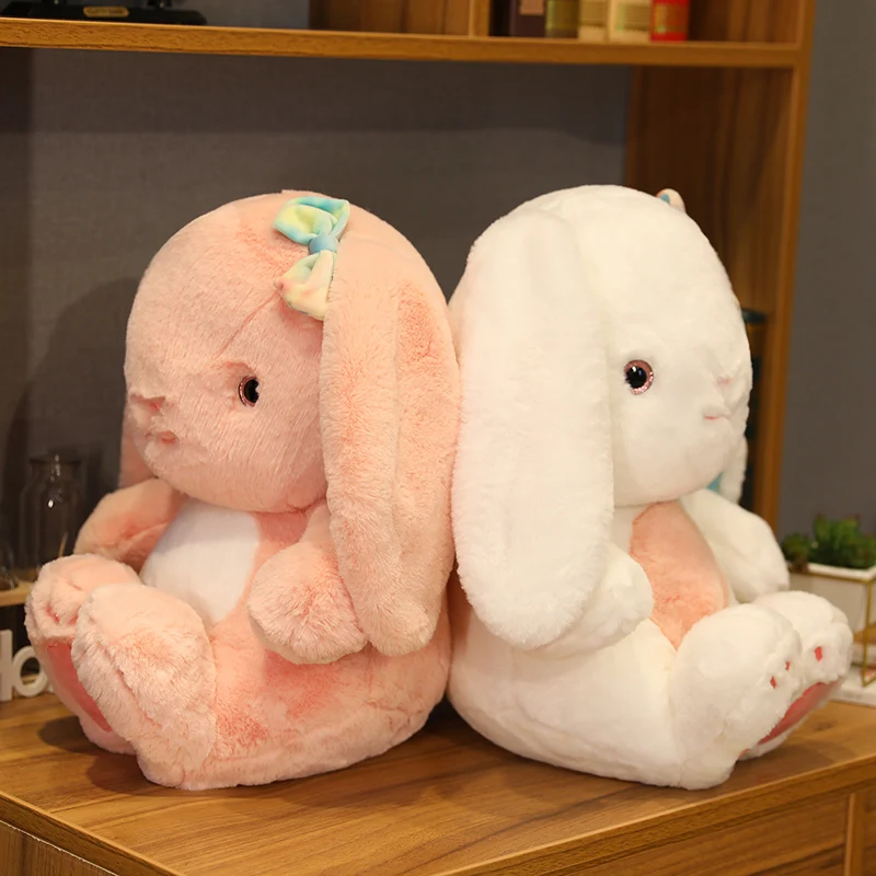 

25/30/40CM Cute rabbit plush toys pink/white Bunny Stuffed Plush Animal doll baby accompany sleep toy high quality gift For kids