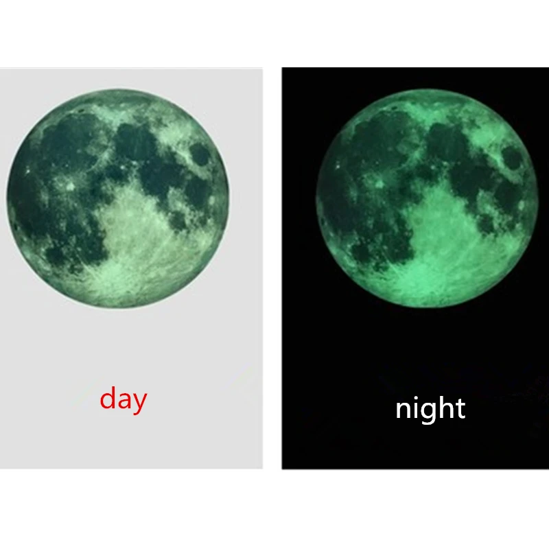 Несколько стилей светящаяся Луна 3D Наклейка на стену для детской комнаты