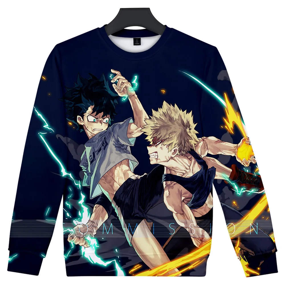

My Hero Acedamy Sweatshirts Casual Round Collar Hoodie Jacket Midoriya Izuku Cosplay Pullover Jersey Unisex