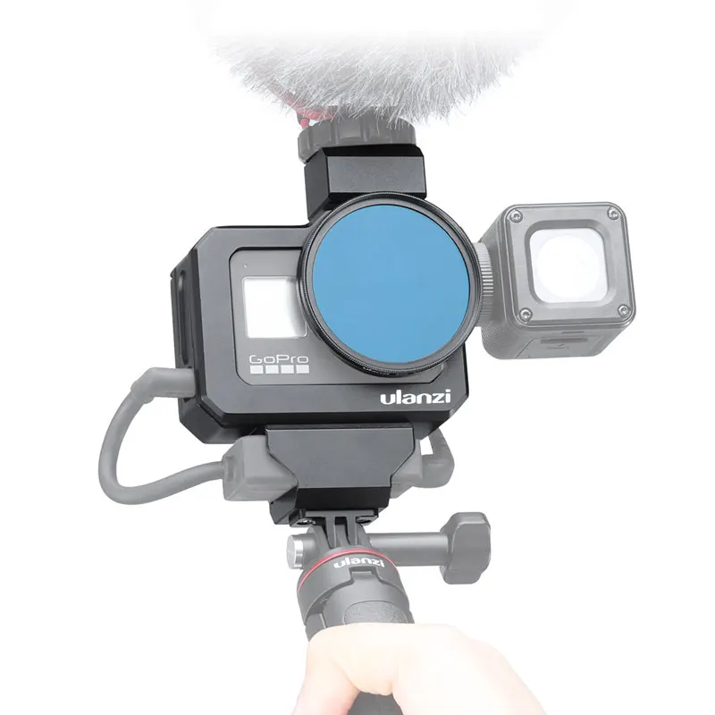 Металлическая Vlog клетка Ulanzi GoPro8 для светодиодного микрофона двойной адаптер