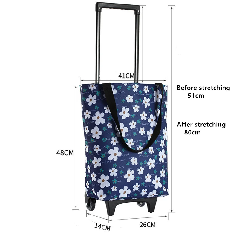 

Folding Shopping Bag Women's Big Pull Cart Shopping Bags For Organizer Portable Buy Vegetables Trolley Bags On Wheels The Market