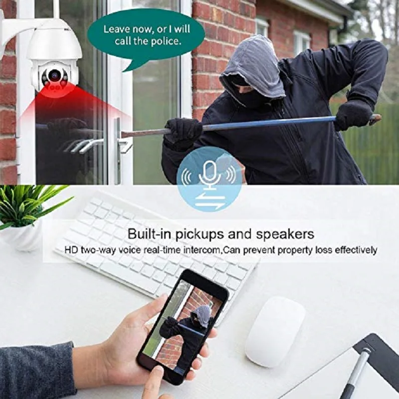 Wdskivi Водонепроницаемая уличная ip-камера 1080P P2P беспроводная Wifi камера PZT Zoon купольная камера видеонаблюдения умная сигнализация