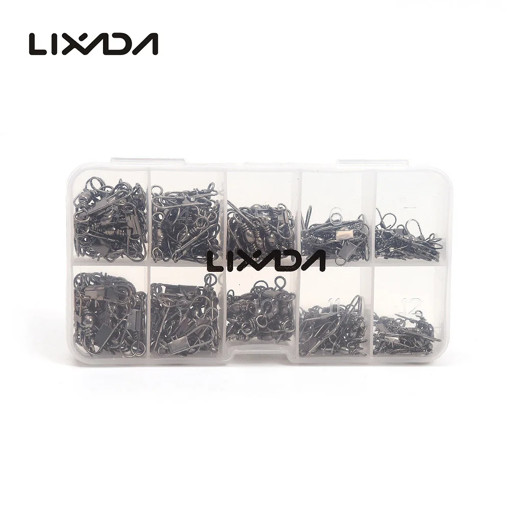 Lixada 200 шт. баррель Вертлюг 5 размеров предохранительный защелкивающийся