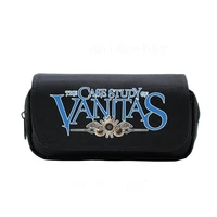 cartoon the case study of vanitas anime pencil case make up cosmetic bag student stationery multi function flip bags