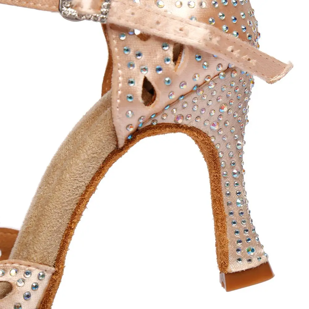 HROYL латино американских танцев танцевальная обувь для девушек и женщин С Стразы