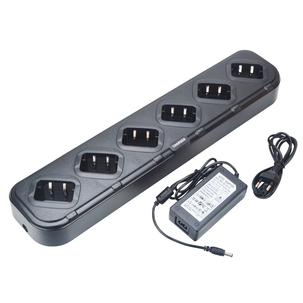 Six Way Charger Multi Unit Desktop Rapid Charger for Baofeng Walkie Talkie BF-888S BF-88H BF-888H BF-777S BF-666S