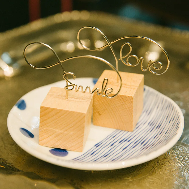 Креативные Круглые/квадратные деревянные фото клип заметки рамка имя карты