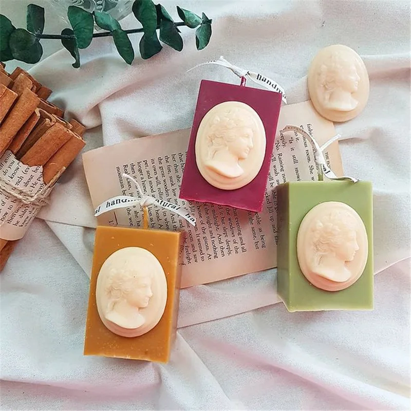 

Nordic Avatar Curly Hair Men's Head Scented Candle Decoration Mold Ornaments Baking Cake Silicone Mold Candle Making Molds