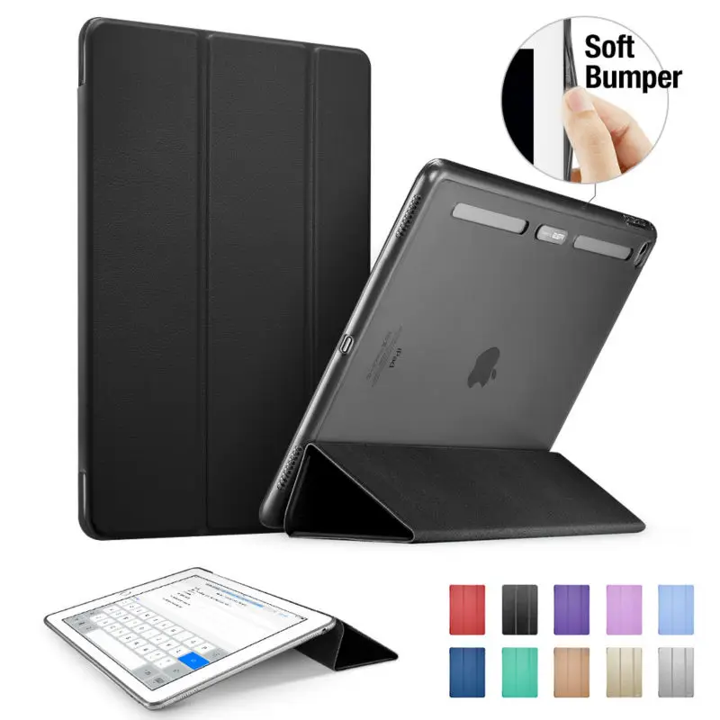 Чехол для iPad mini 4, ESR из искусственной кожи, полупрозрачная задняя крышка, гибридный [мягкий уголок] [ультра тонкий] Цветной смарт-чехол для iPad mini 4 - Цвет: Black