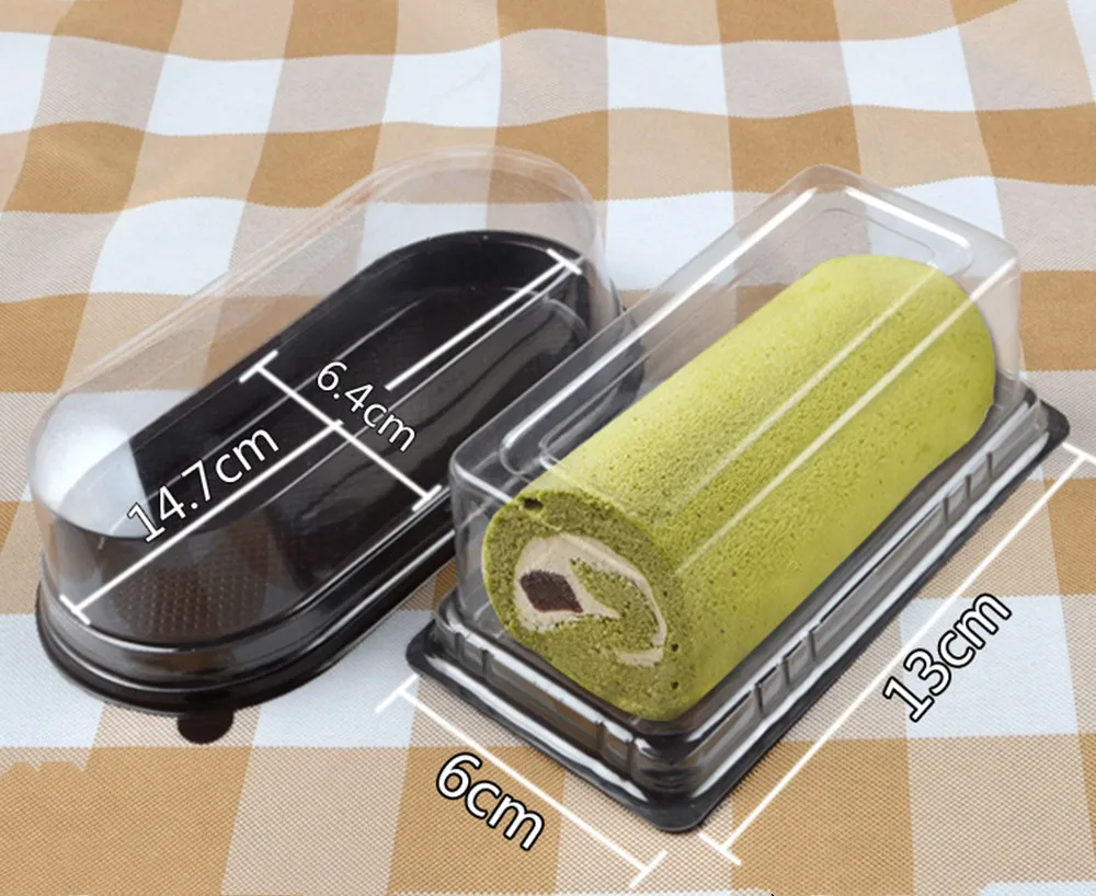 50 шт. рулон торта Швейцарский упаковочные коробки прозрачные пластиковые для