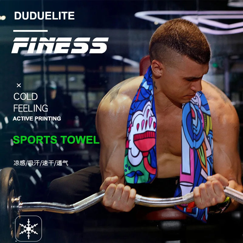 Модное спортивное полотенце DUDUELITE 30x100 см быстросохнущее из микрофибры для бега
