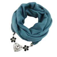 2020 new women fashion necklace jewelry scarf winter warm pendant scarf cotton female wraps foulard femme muslim head scarves