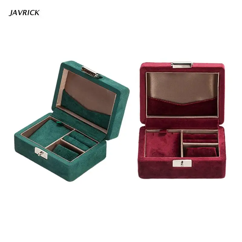 

Органайзер для колец, сережек, ожерелий, маленькая искусственная кожа, бархатная коробка для украшений, Подарочная коробка для женщин