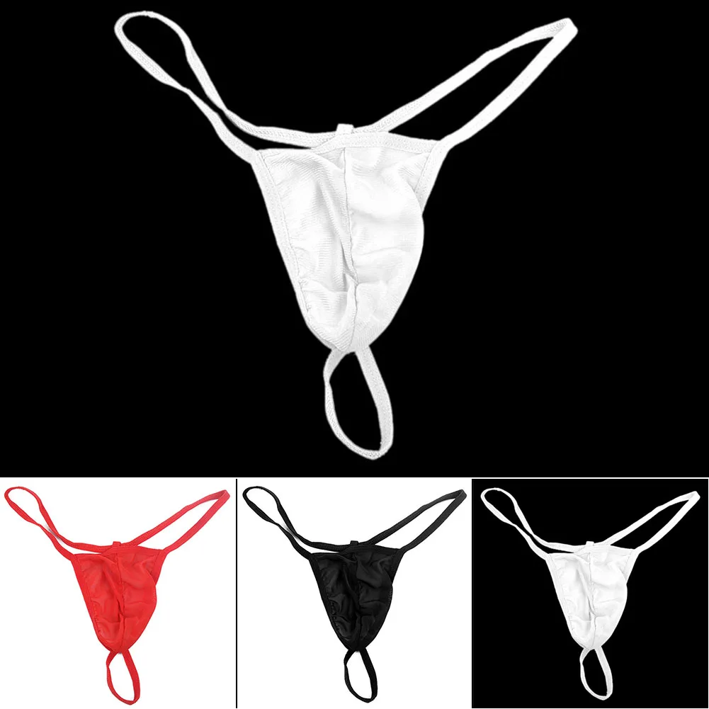 Men Thongs Mesh Underwear Briefs sexy male Underpants Spandex panties solid color |