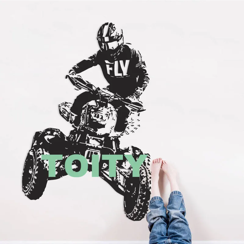 H87cm x W57cm 29 Конструкции квадроцикл atv гоночный Rider Экстремальная Спортивная Наклейка на стену 4 Wheeler по бездорожью Декоративная Виниловая Наклейка Декор дома Фреска - Цвет: H87cm x W57cm