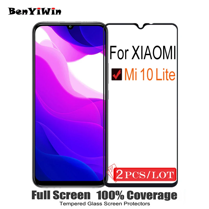 2 шт. Оригинальное полное покрытие защита экрана закаленное стекло для XIAOMI Mi 10 Lite