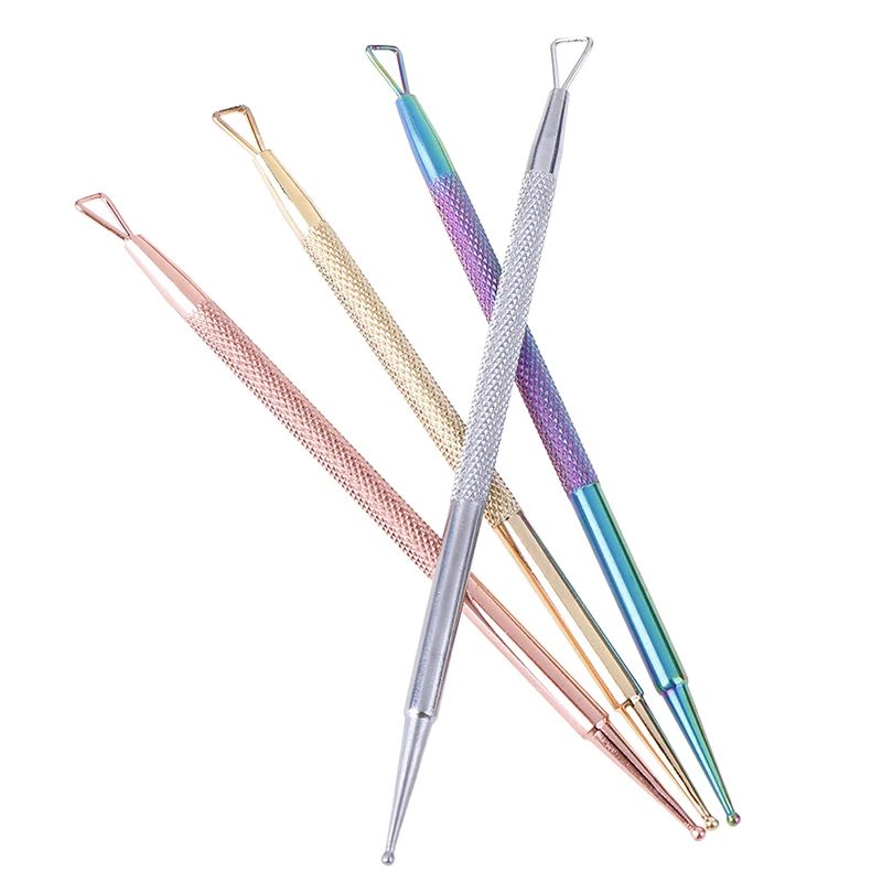 

Double-end Multifunction Push UV Gel Polish Remover Dotting Painting Manicure Nail Art Rod Triangle Cleaner Grinding Finger Tool