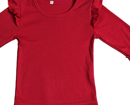 2019 модная однотонная Новая детская футболка с длинными рукавами и оборками