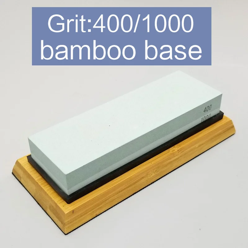 grit400 1000 bamboo 1 шт. двухсторонний нож камень 2000 3000 5000 8000 точилка для кухонных ножей белый корунд абразивная точилка для ножей точильный камень - Цвет: grit400 1000 bamboo
