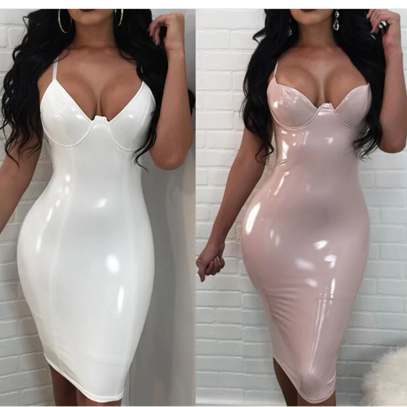 4XL 5XL 6XL размера плюс платье пикантные зимние пвх с мокрым эффектом кожа платья