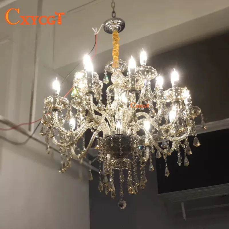 Люстра, лампа для ресторана, ретро свеча, лампа для спальни, атмосферная лампа для загородного дома, дуплекс, здание, гостиная, кристальная висящая лампа
