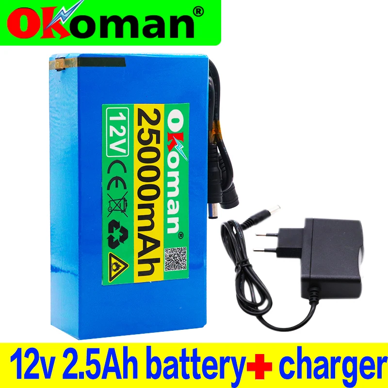 Высокое качество супер перезаряжаемый портативный литий ионный аккумулятор DC 12V